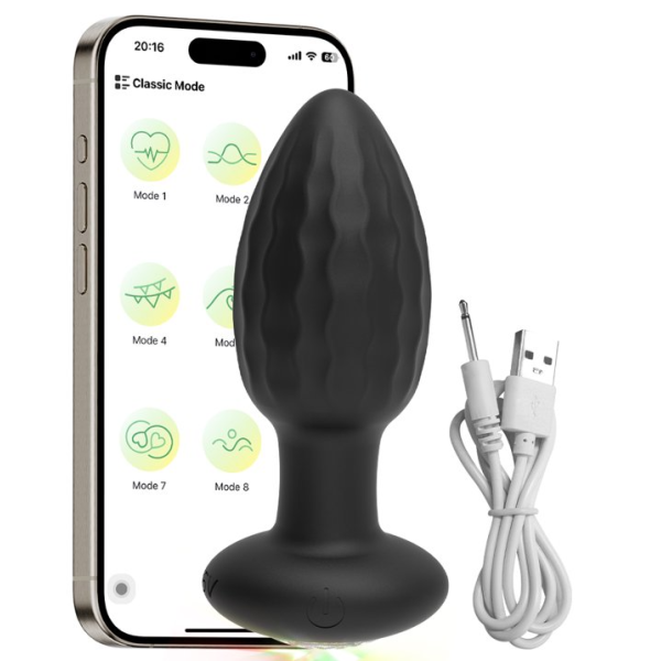 Πρωκτική Σφήνα με Φως & App Love Market Μαύρη