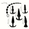 Love Market Butt Plug & Anal Beads Set Love Market Black Non-Vibrating butt plugs