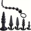 Love Market Butt Plug & Anal Beads Set Love Market Black Non-Vibrating butt plugs