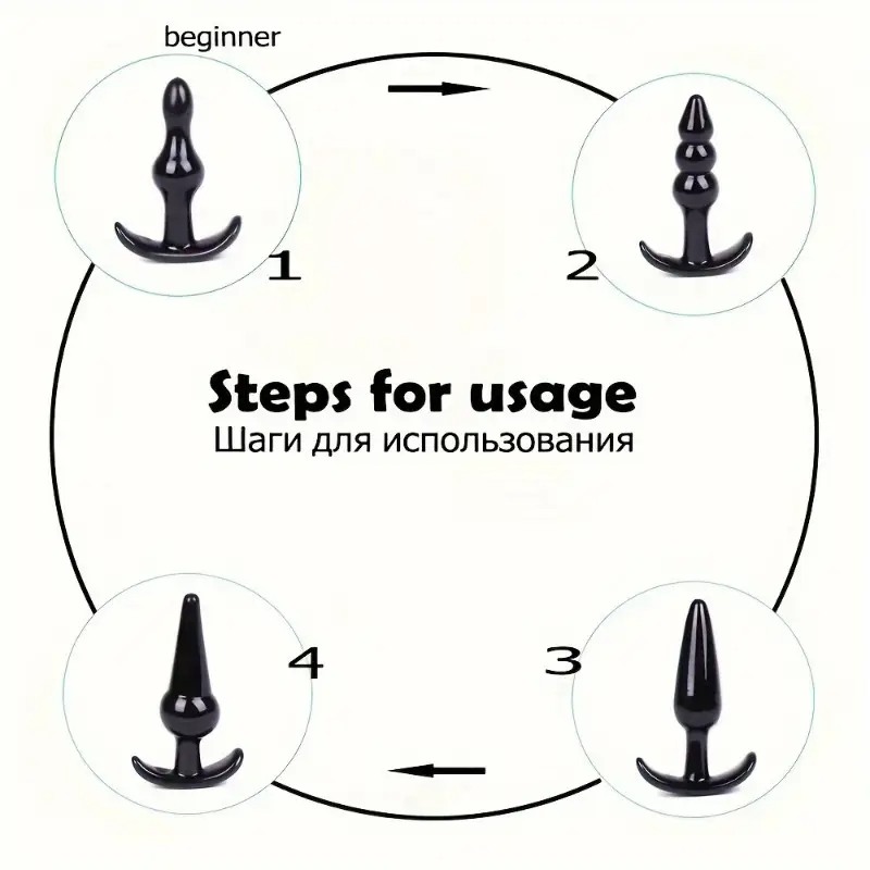 Love Market Butt Plug & Anal Beads Set Love Market Black Non-Vibrating butt plugs