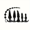 Love Market Butt Plug & Anal Beads Set Love Market Black Non-Vibrating butt plugs