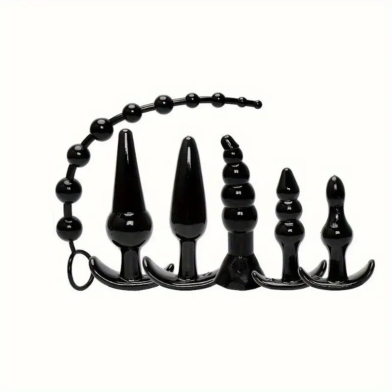 Love Market Butt Plug & Anal Beads Set Love Market Black Non-Vibrating butt plugs