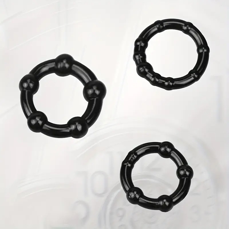 Love Market Cock Ring Set Stay Hard Black Cock Rings