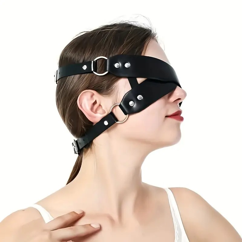 Love Market Fetish Leather Eye Mask Black Masks