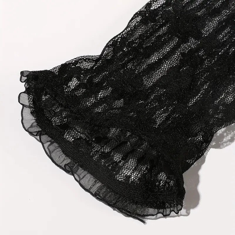 Love Market Floral Lace Gloves Black Gloves