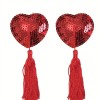 Heart Nipple Pasties Red