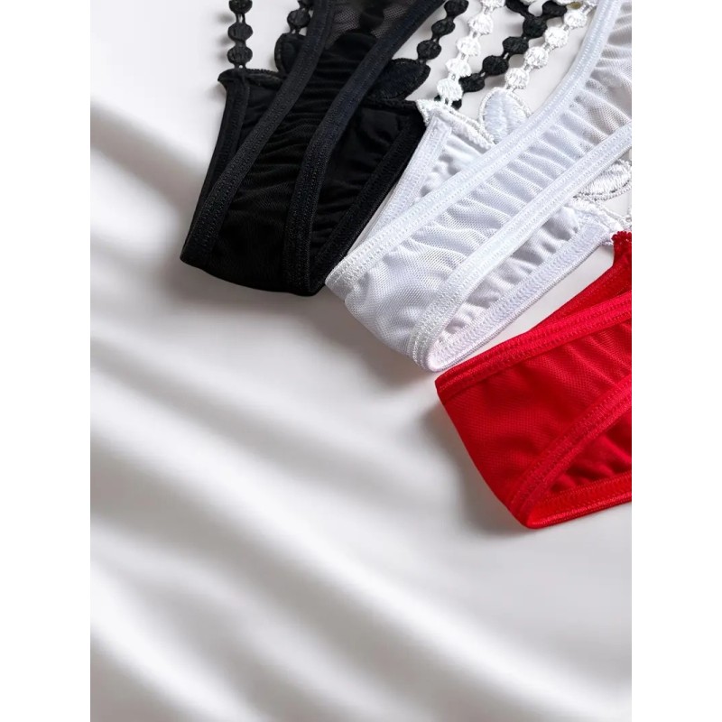 Love Market Σετ Στρινγκ με Δαντέλα Reva Heart 3τμχ Strings