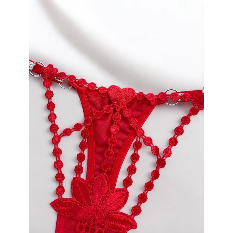 Love Market Σετ Στρινγκ με Δαντέλα Reva Heart 3τμχ Strings
