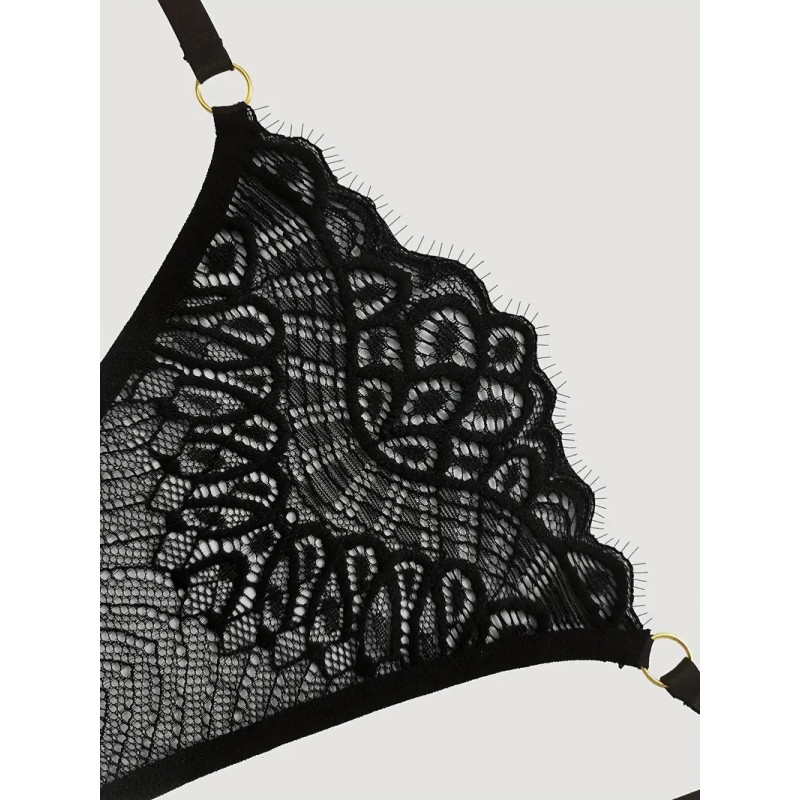 Lace Thong with Chain Black Love Market Lace Thong with Chain Black Strings