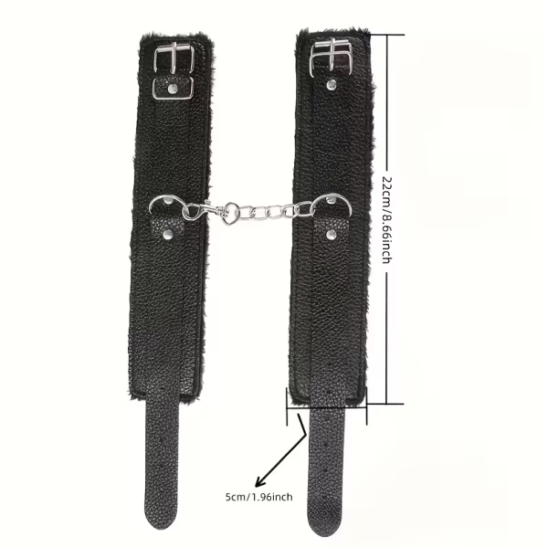 Leather Cuffs Fur Lined Black Leather Cuffs Fur Lined Black