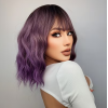 Love Market Long Bob with Bangs Wig Purple Wigs