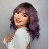 Love Market Long Bob with Bangs Wig Purple Wigs