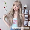 Long Straight Wig with Bangs Grey Love Market Long Straight Wig with Bangs Grey Wigs