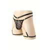 Love Market Mens Lace Garter Thong with Chain Black Strings
