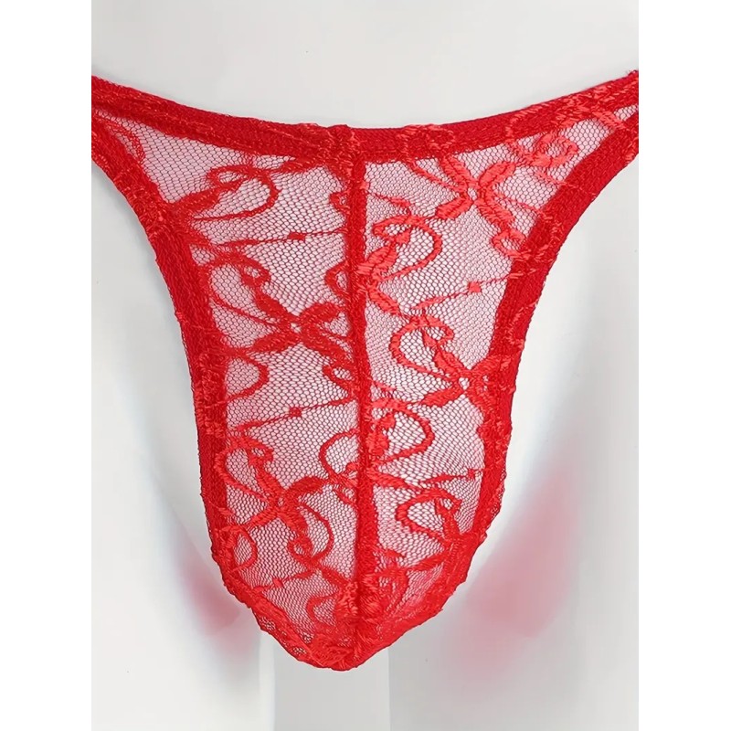 Love Market Ανδρικό Στρινγκ Floral Chic Κόκκινο Strings
