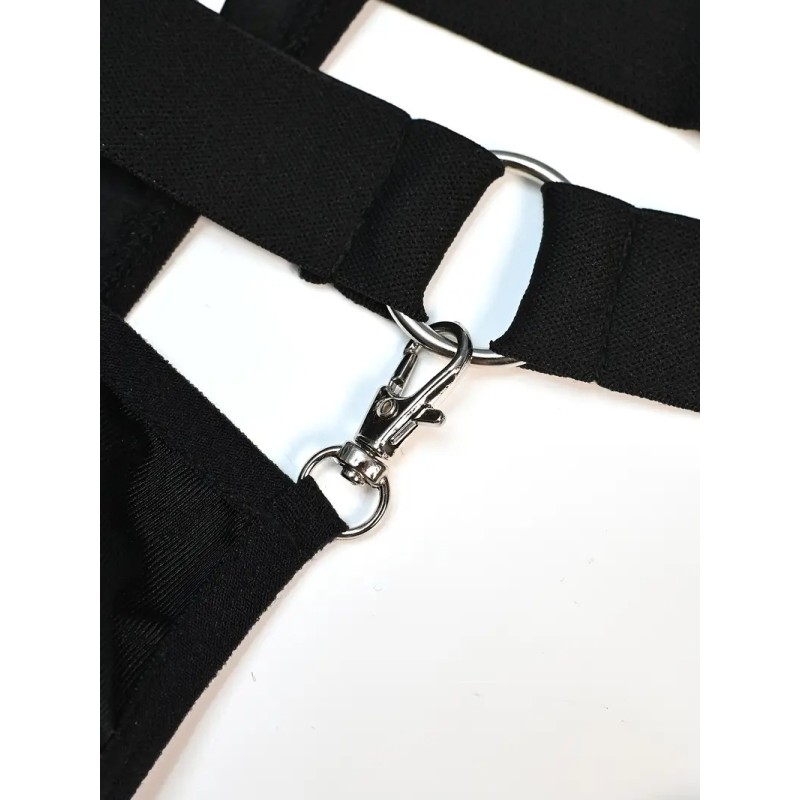 Love Market Ανδρικό Στρινγκ με Clips Μαύρο Strings