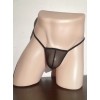 Love Market Mens Thong Sheer Black Strings