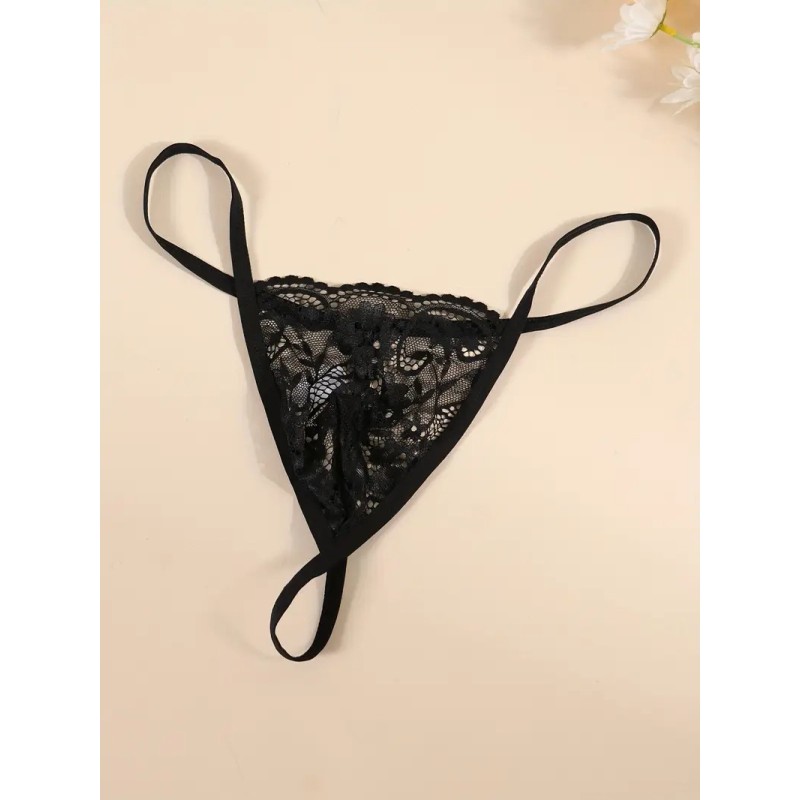 Love Market Mens Thong Sheer Passion Black Strings