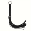 Love Market PU Leather Flogger with Hoop Love Market Black Floggers & Paddles