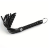 Love Market PU Leather Flogger with Hoop Love Market Black Floggers & Paddles