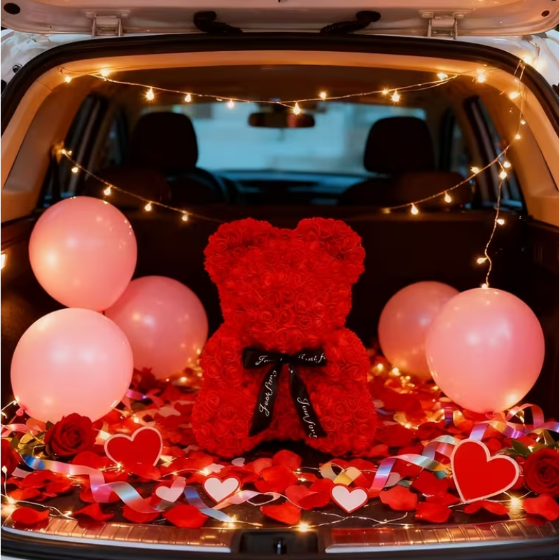 Love Market Rose Teddy Bear Red Party Gags
