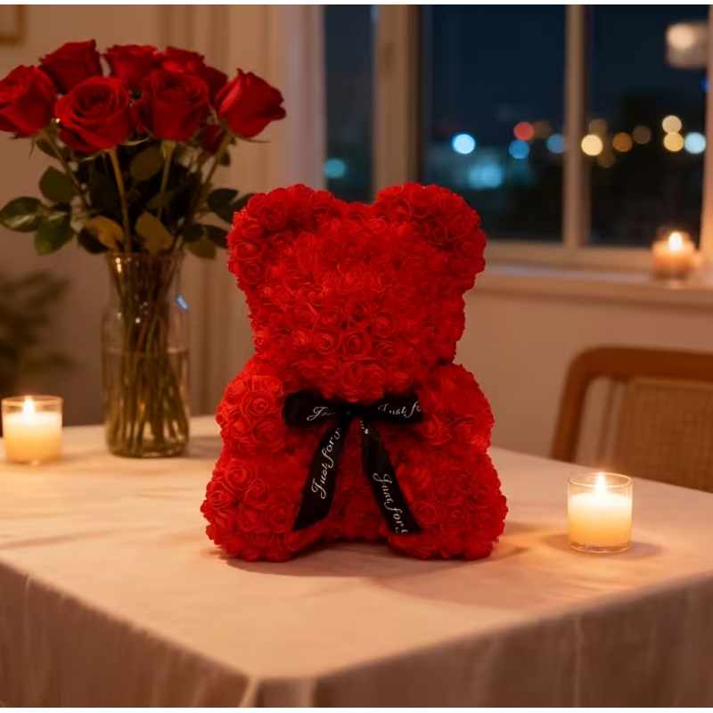 Love Market Rose Teddy Bear Red Party Gags
