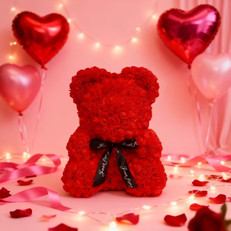 Love Market Rose Teddy Bear Red Party Gags