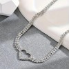 Love Market Αστραφτερό Τσόκερ με Καρδιά Ασημί Chokers & Στέκες