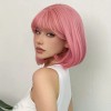 Love Market Straight Pink Bob with Bangs Wig Wigs