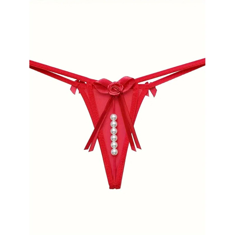 String with Pearl Chain Ella Red Love Market String with Pearl Chain Ella Red Strings