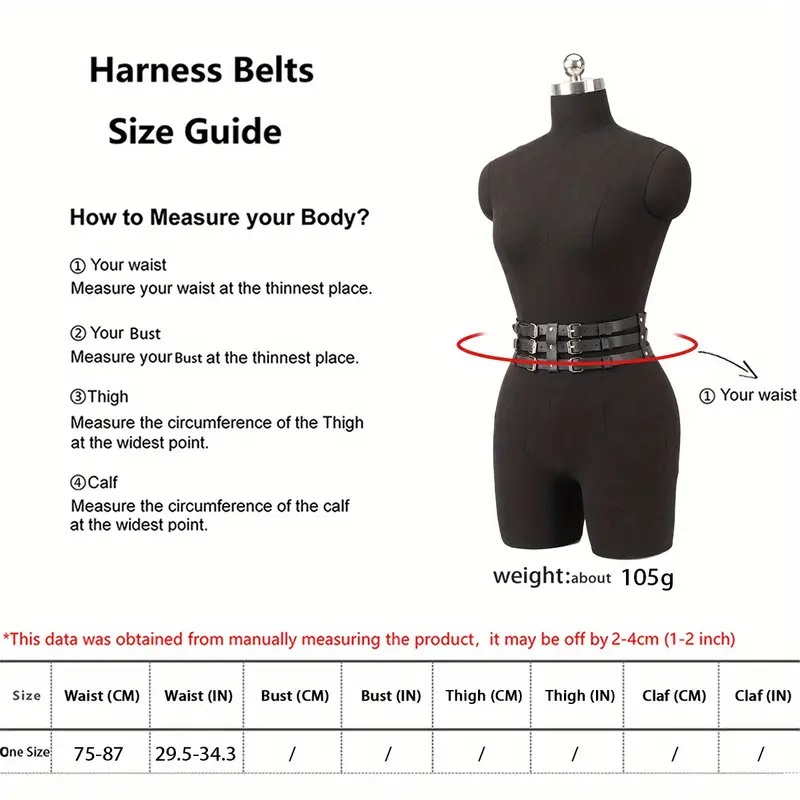 Love Market Ζώνη Μέσης με Τριπλές Αγκράφες Μαύρη Harnesses