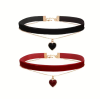 Σετ Βελούδινα Choker με Καρδιά Love Market Σετ Βελούδινα Choker με Καρδιά Chokers & Στέκες