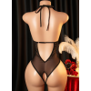 Love Market Mesh Κορμάκι με Harness Λεπτομέρειες Μαύρο Κορμάκια