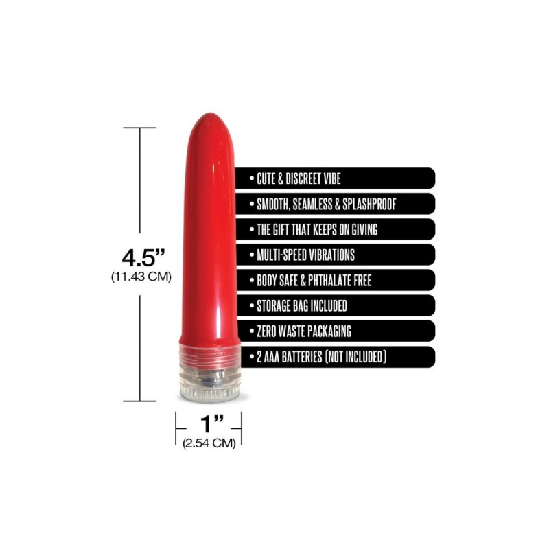 Global Novelties Mini Vibrator Global Novelties I Didnt Know Your Size Red Classic