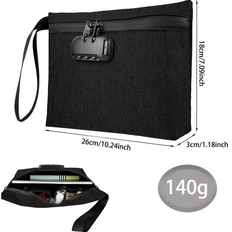 Love Market Smell-Proof Lockable Storage Pouch Black Storage Bags