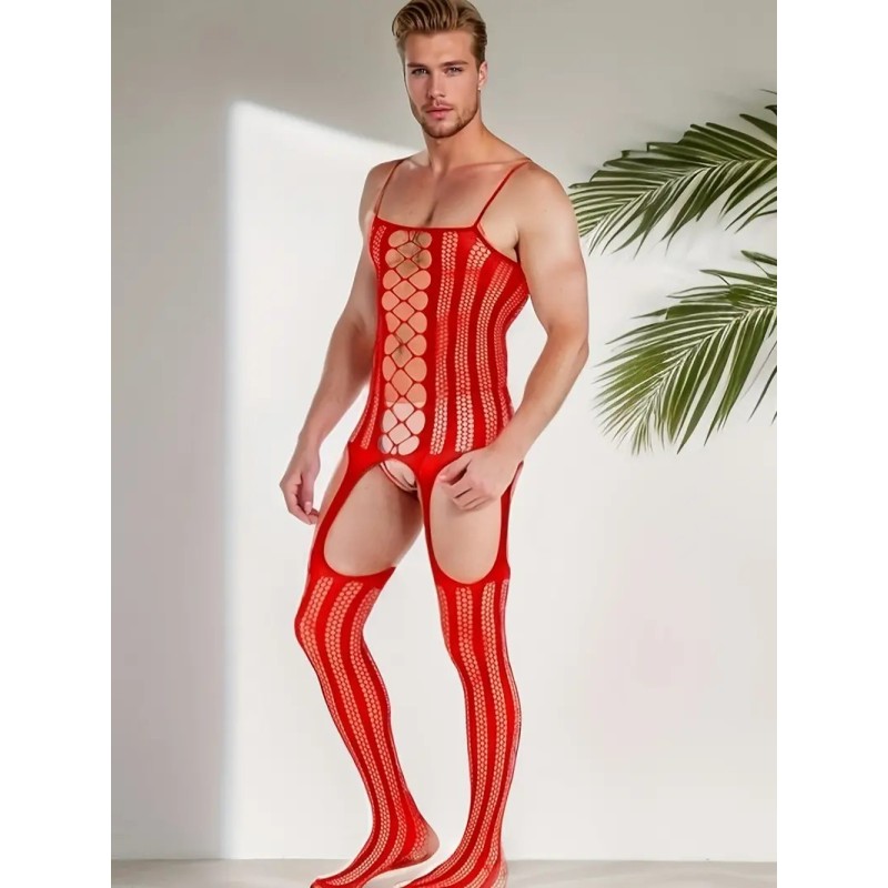 Love Market Ολόσωμο Διχτυωτό Καλσόν Extreme Temptation Κόκκινο Ολόσωμα