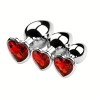 Love Market Butt Plug With Heart Jewel Trainer Kit Red Non-Vibrating butt plugs