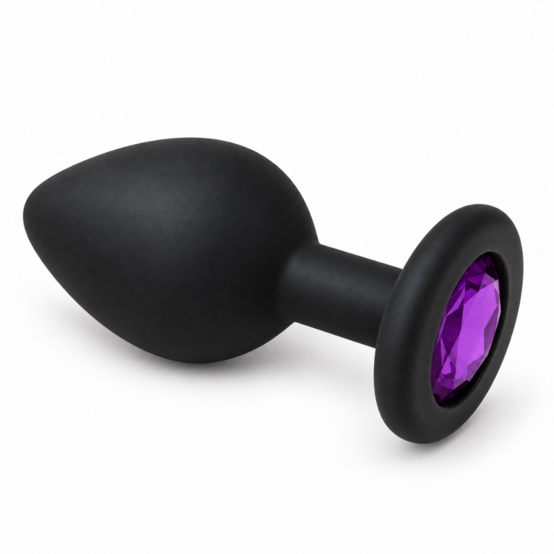 Love Market Butt Plug With Jewel Large Purple Non-Vibrating butt plugs