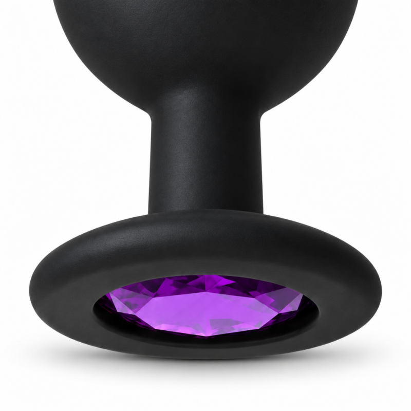Love Market Butt Plug With Jewel Large Purple Non-Vibrating butt plugs