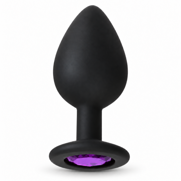 Butt Plug With Jewel Large Purple