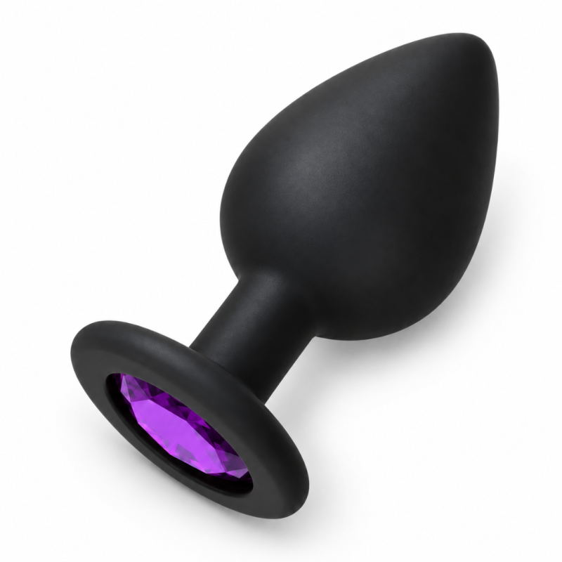 Love Market Butt Plug With Jewel Large Purple Non-Vibrating butt plugs