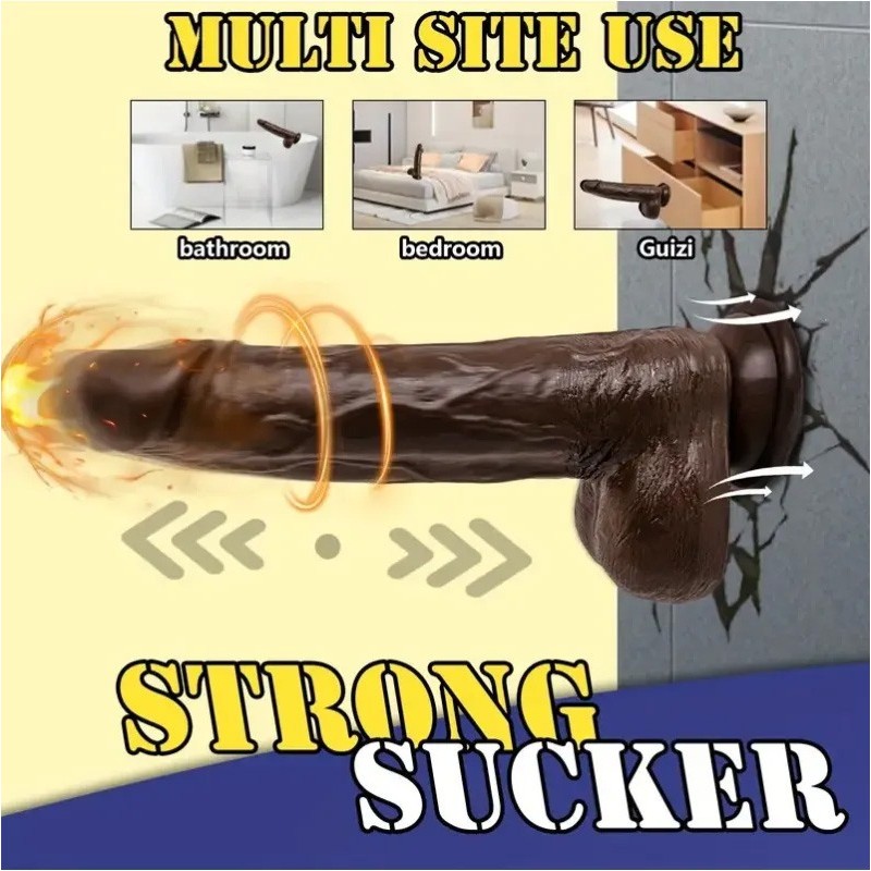 Realistic Heated Thrusting Vibrator With Suction Cup&App Control 22cm Brown Love Market Realistic Heated Thrusting Vibrator With Suction Cup&App Control 22cm Brown Realistic