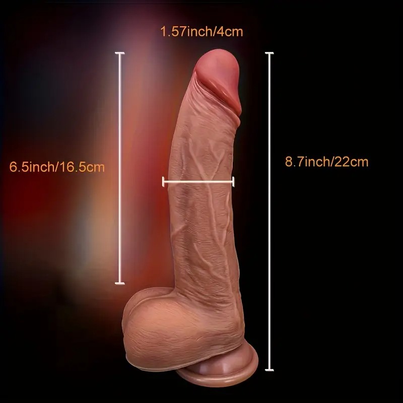 Love Market Realistic Heated Thrusting Vibrator With Suction Cup&App Control 22cm Nude Realistic