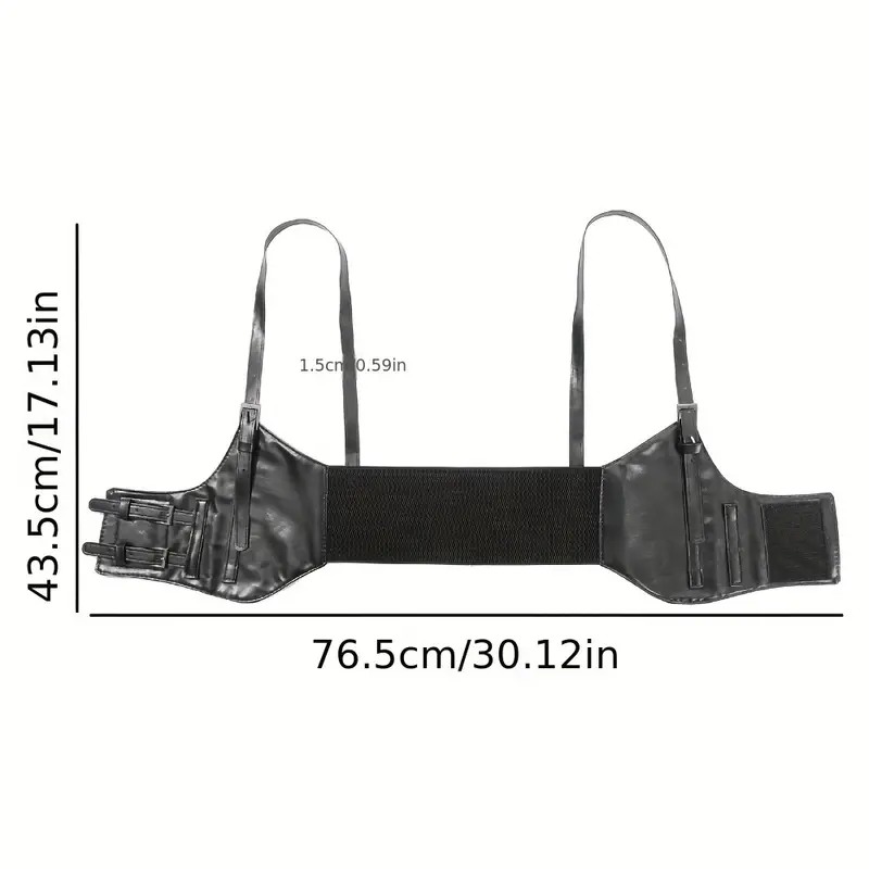 Love Market Ρυθμιζόμενος Κορσές Δερματίνης Μαύρος Harnesses