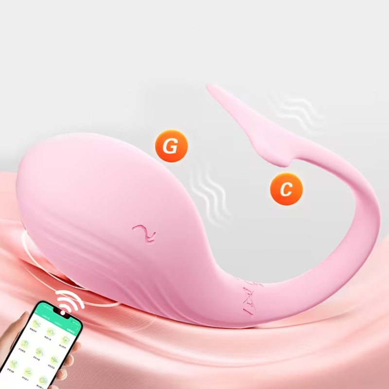 Vibrating Smart Egg With APP Control Whale Pink
