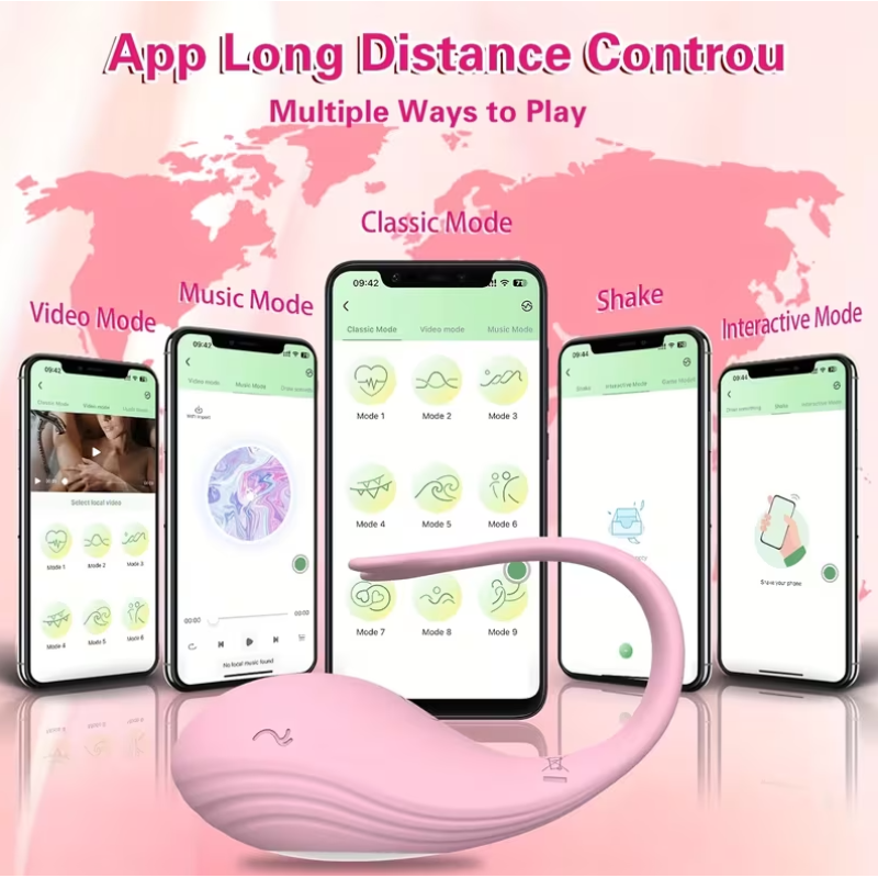Vibrating Smart Egg With APP Control Whale Pink