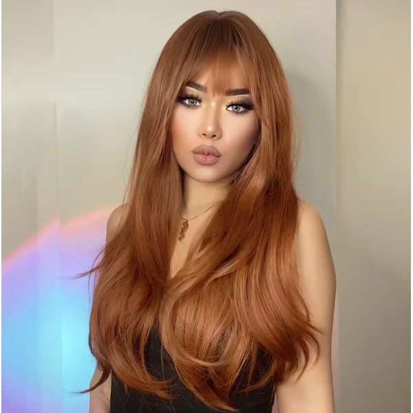 Χάλκινη Μακριά Περούκα με Αφέλειες