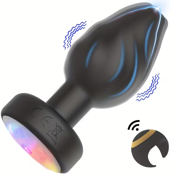 Πρωκτική Σφήνα με Φως & Τηλεκοντρόλ Love Market Μαύρη