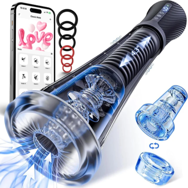 Μεγεθυντής Πέους Με Δόνηση 3 σε 1 STD Μαύρος