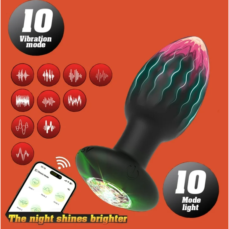 Πρωκτική Σφήνα με Φως & App Love Market Μαύρη